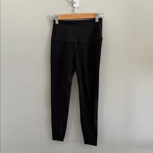 Beyond Yoga Black Leggings with Snakeprint Design